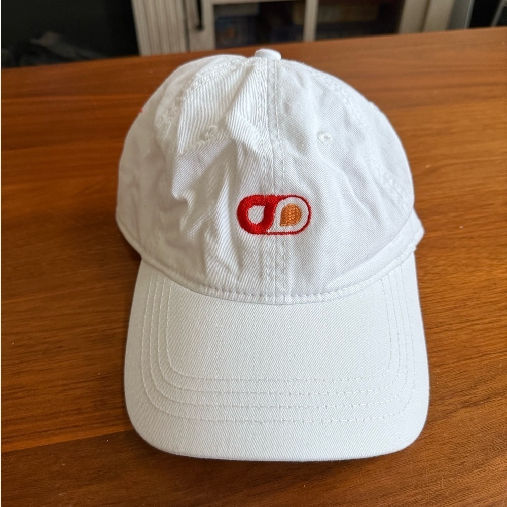 White Cap with Red Logo